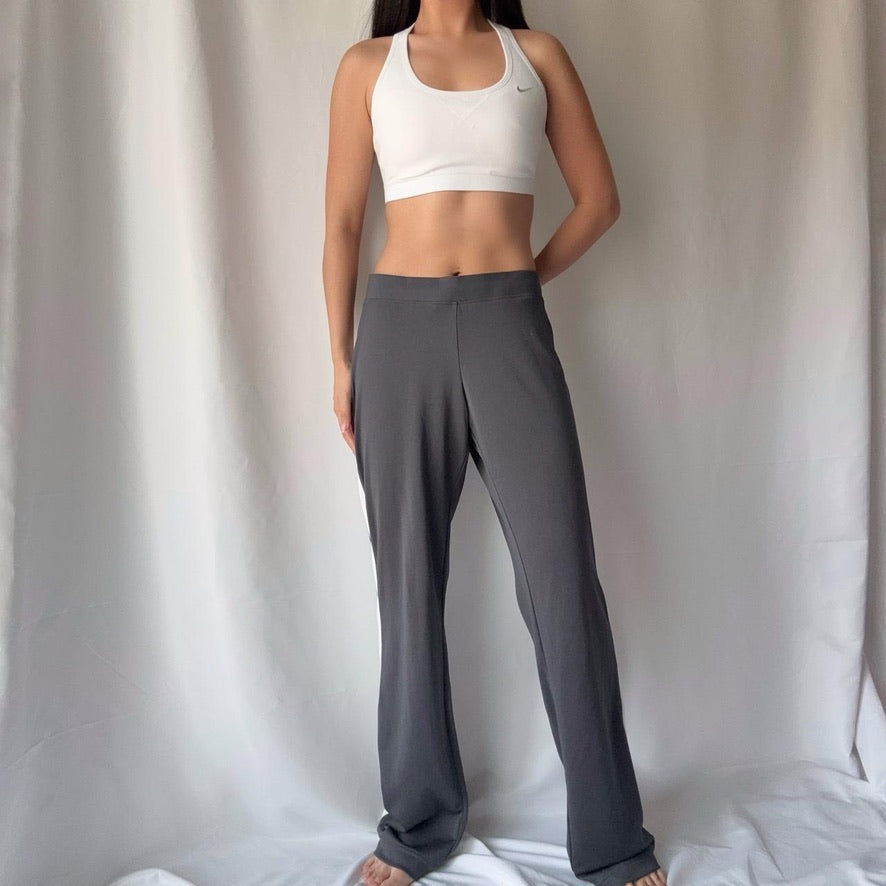 Nike Grey Pant Set White Yellow Contrast Wide Leg
