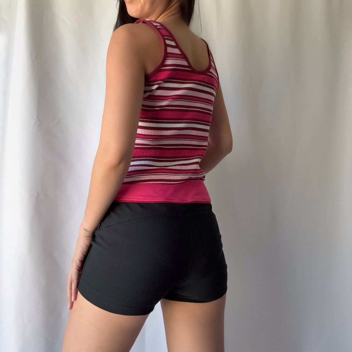 Nike Y2K Pink Stripe Tank Short Set