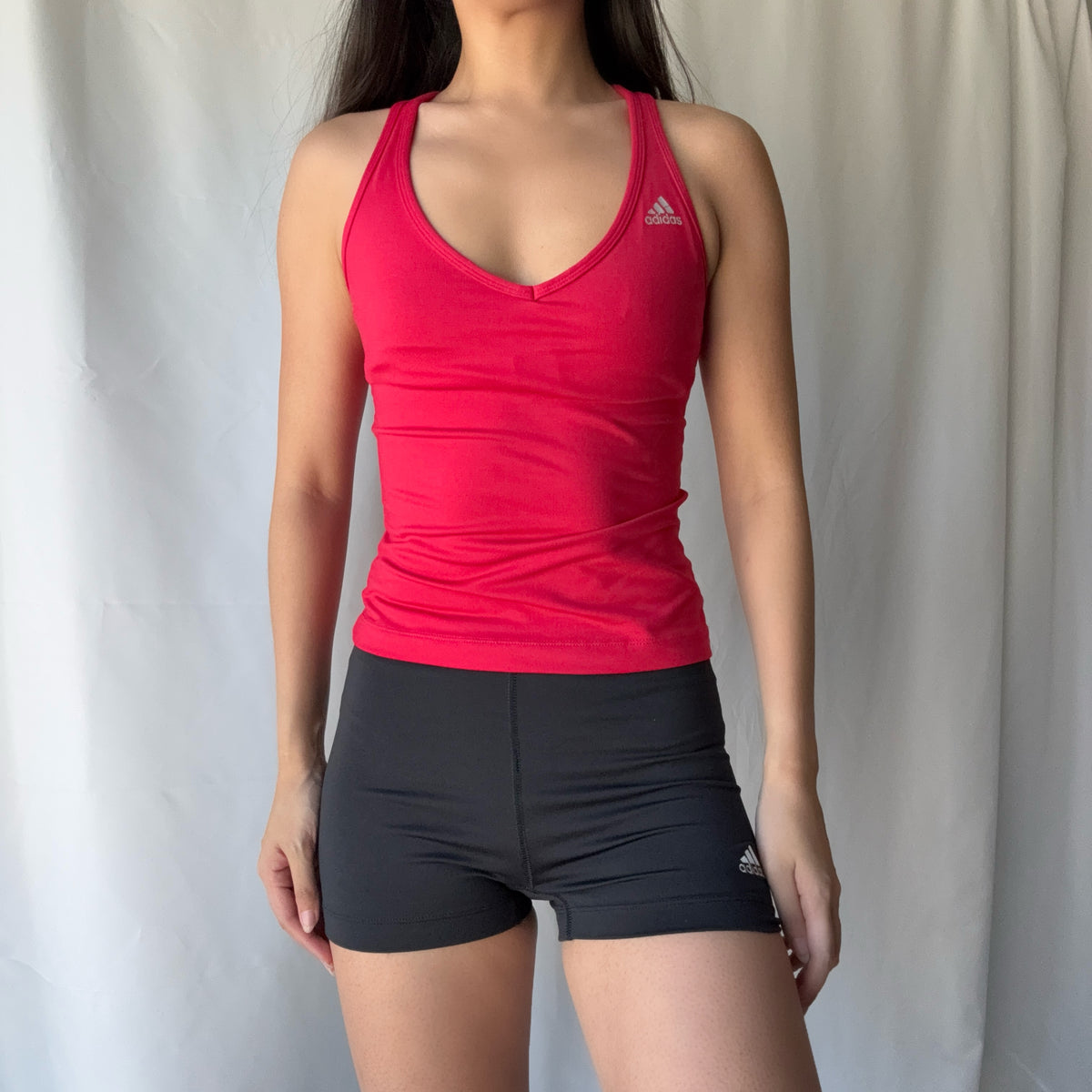 Adidas Y2K Hot Pink and Black Short Set