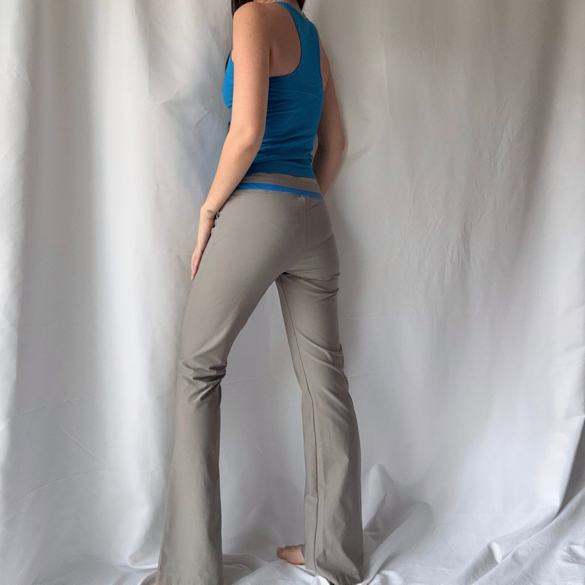 Nike Late 2000s Blue Gray Flare Pant Set