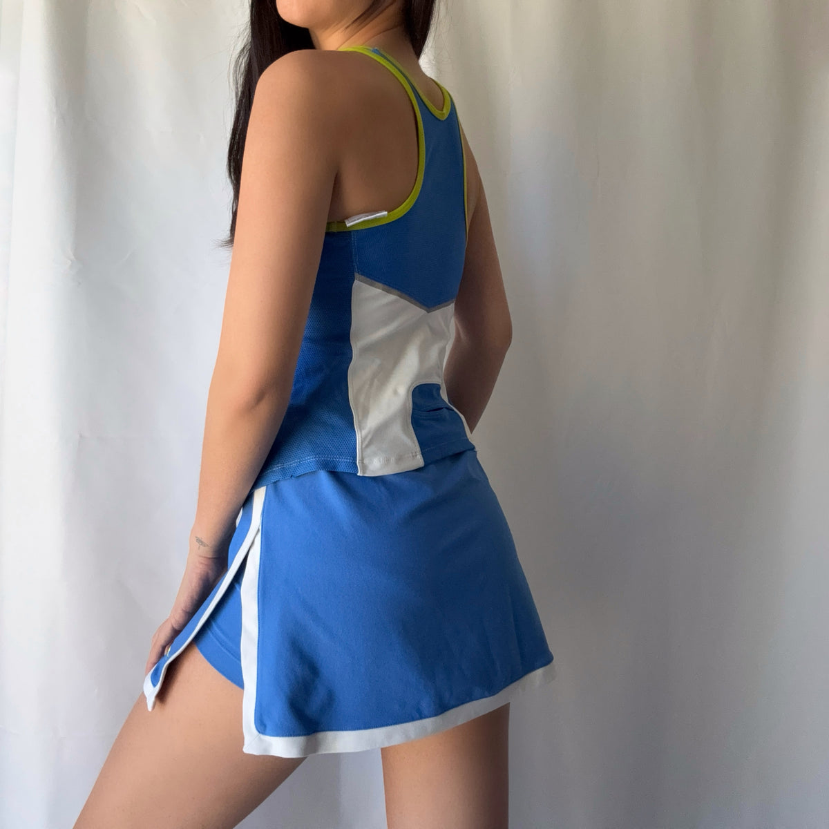 Nike Late 2000s Blue White Tennis Skort Set