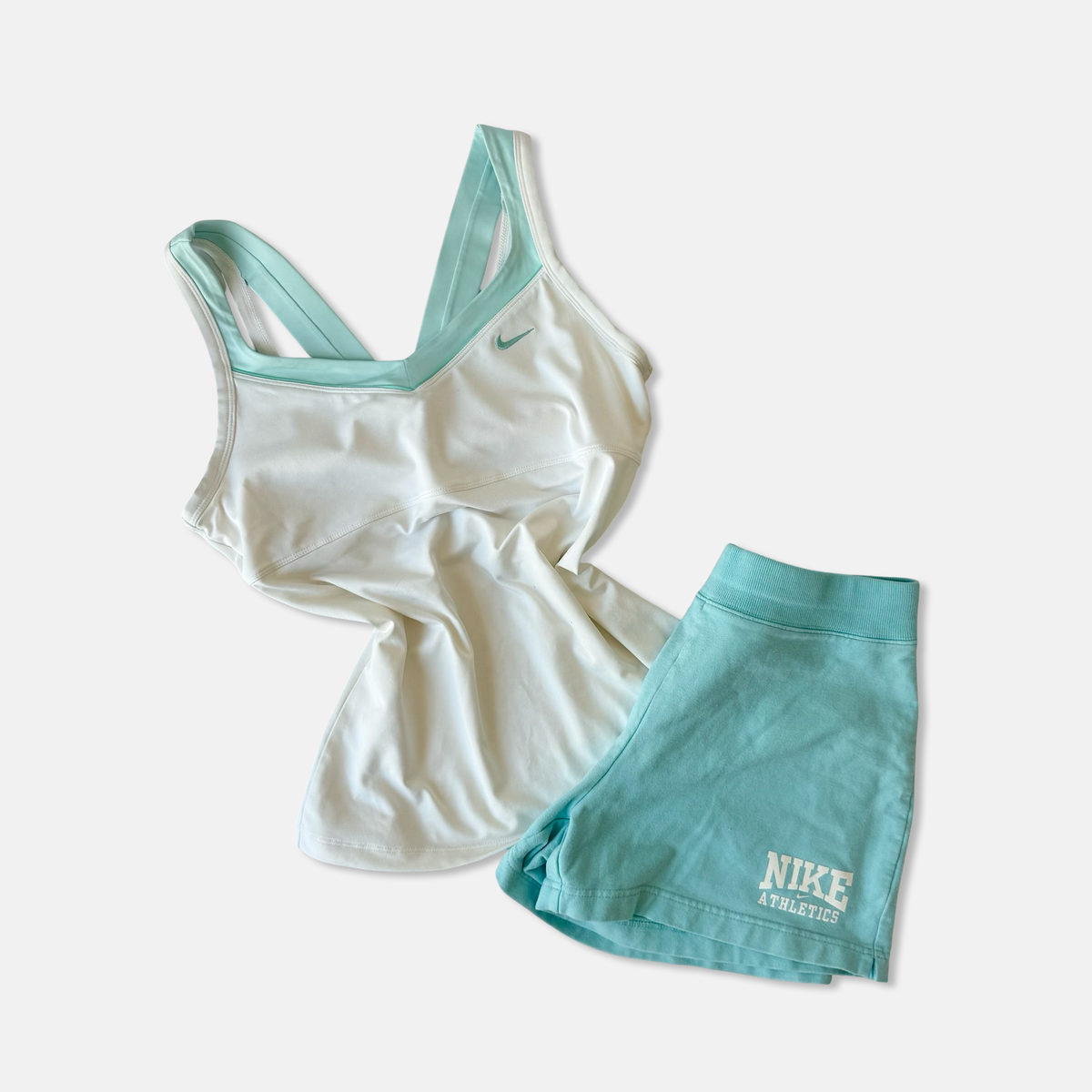 Nike Y2K Mixed Era Aqua Blue Lounge Short Set
