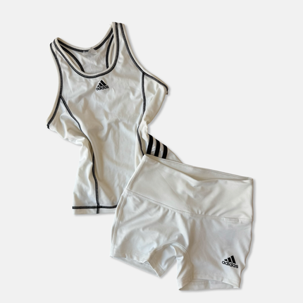 Adidas White Black Tennis Short Set