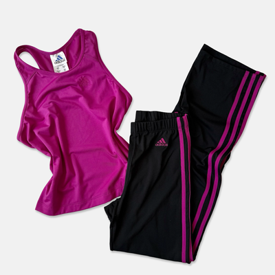 Adidas Vintage 90s Purple Black Track Pant Set