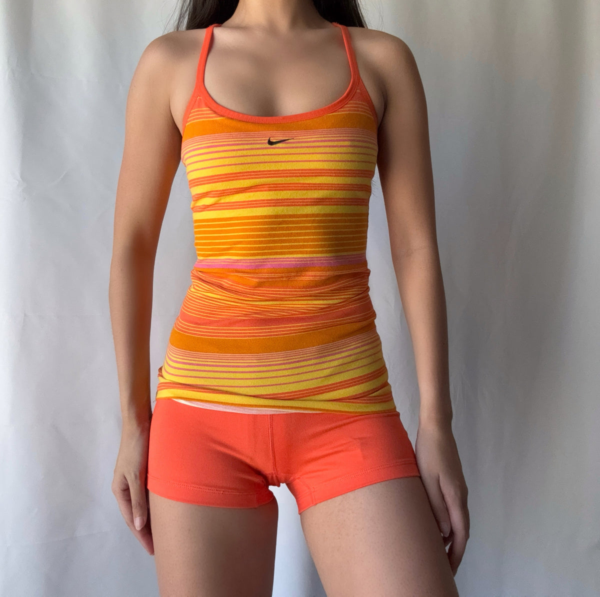 Nike Mixed Era Orange Pink Athletic Short Set