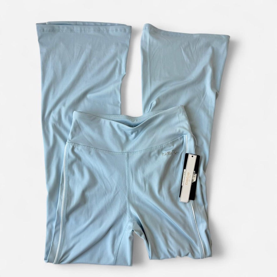 Vintage Y2K BEBE Sport Metallic Tank + Baby Blue Legging Set