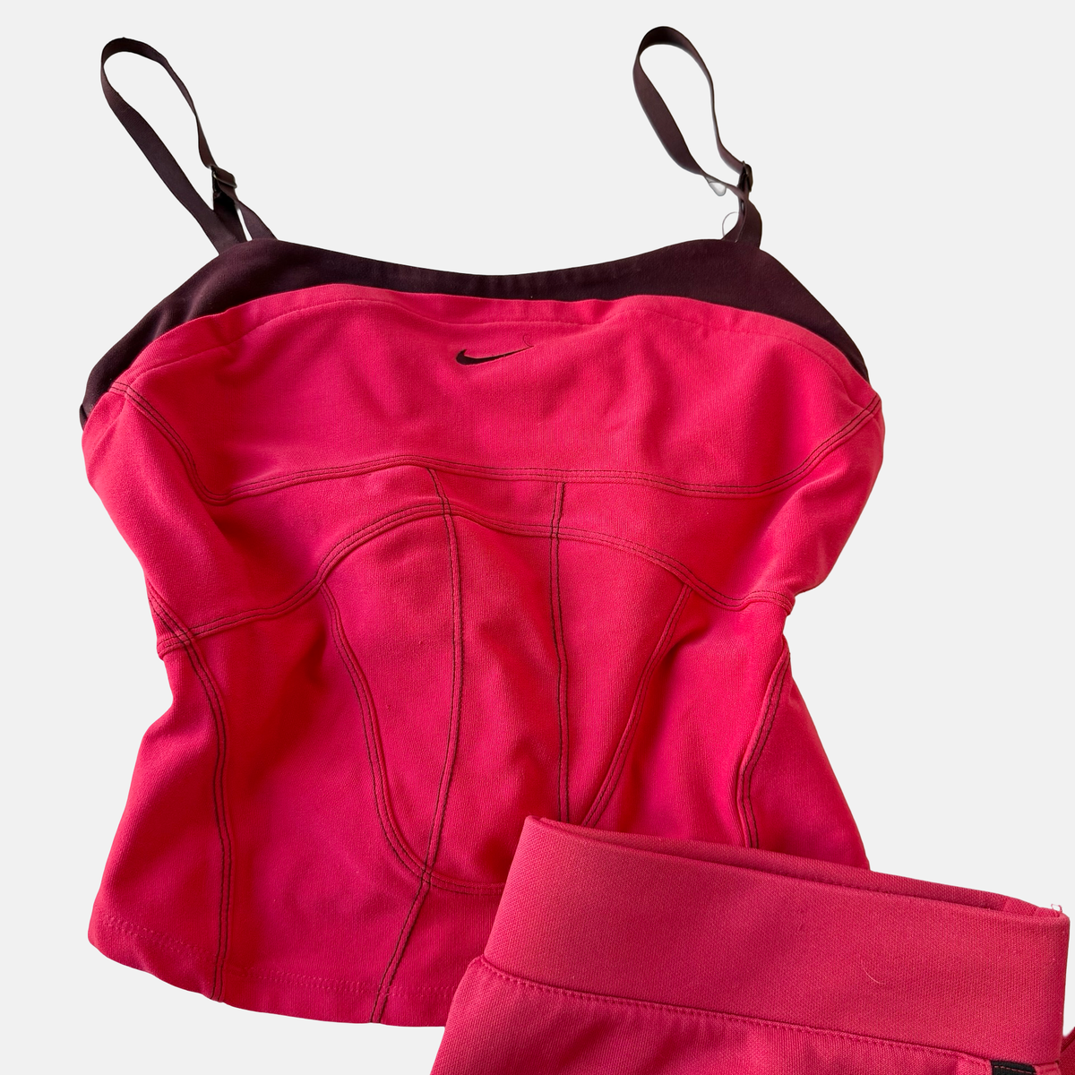 Nike Y2K Red Black Capri Set