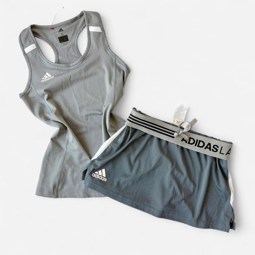 Adidas Gray Tank & Tennis Skirt Set