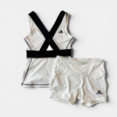 Adidas White Black Active Short Set Mixed Era