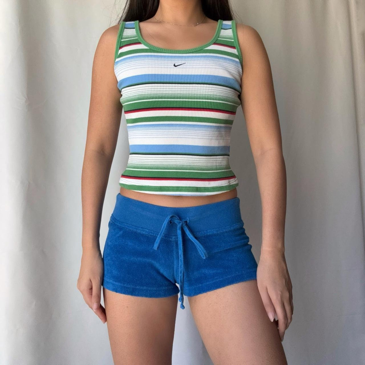 Nike Striped Tank + Shorts Lounge Set