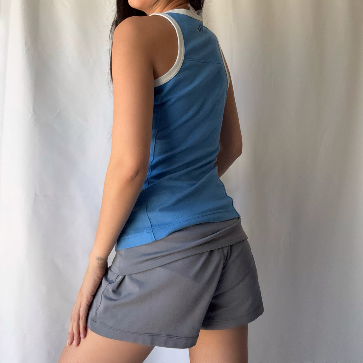 Adidas 90s Y2K Blue Gray Athletic Short Se