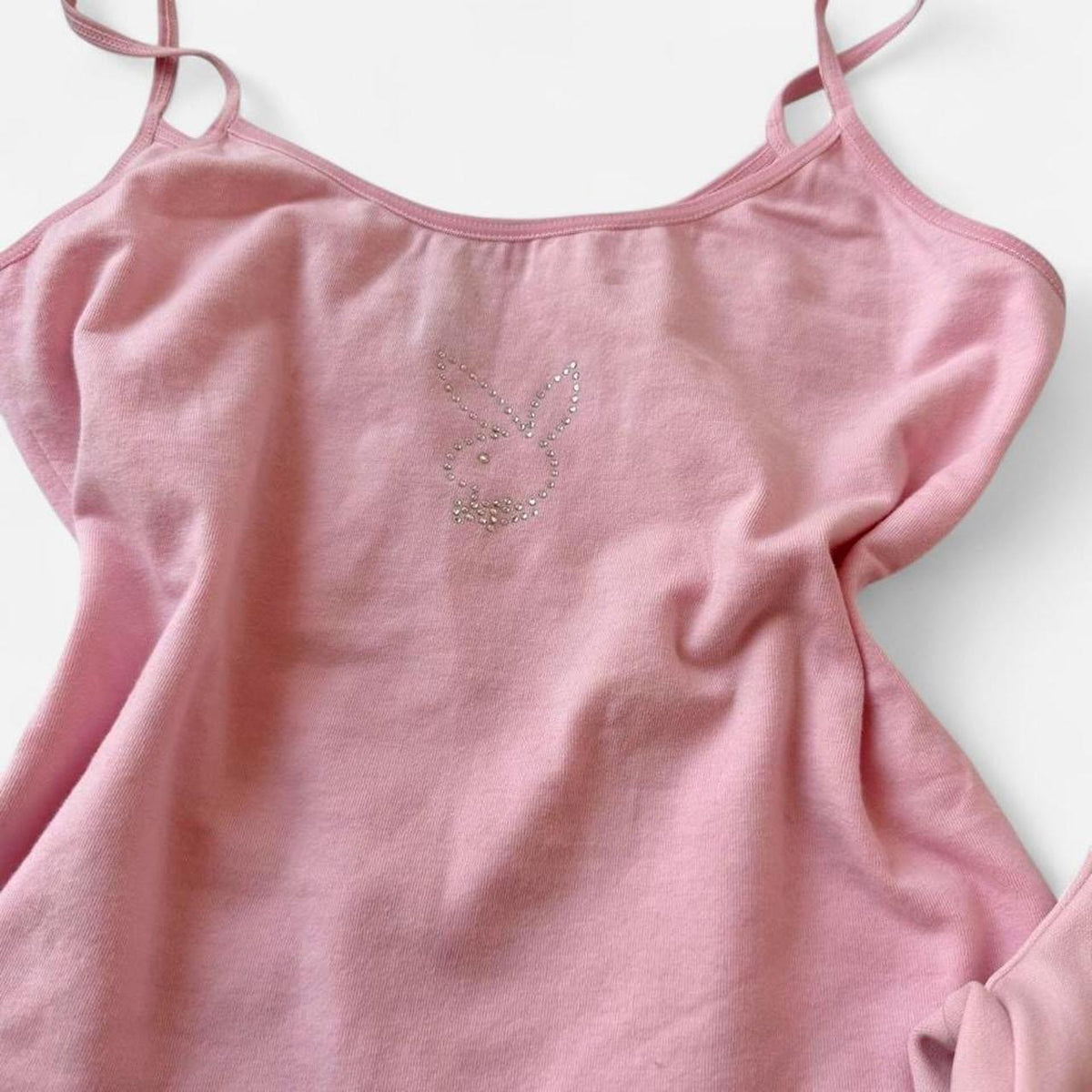 Playboy 90s Baby Pink Flare Pant Set Rhinestone Bunny Y2K Lounge
