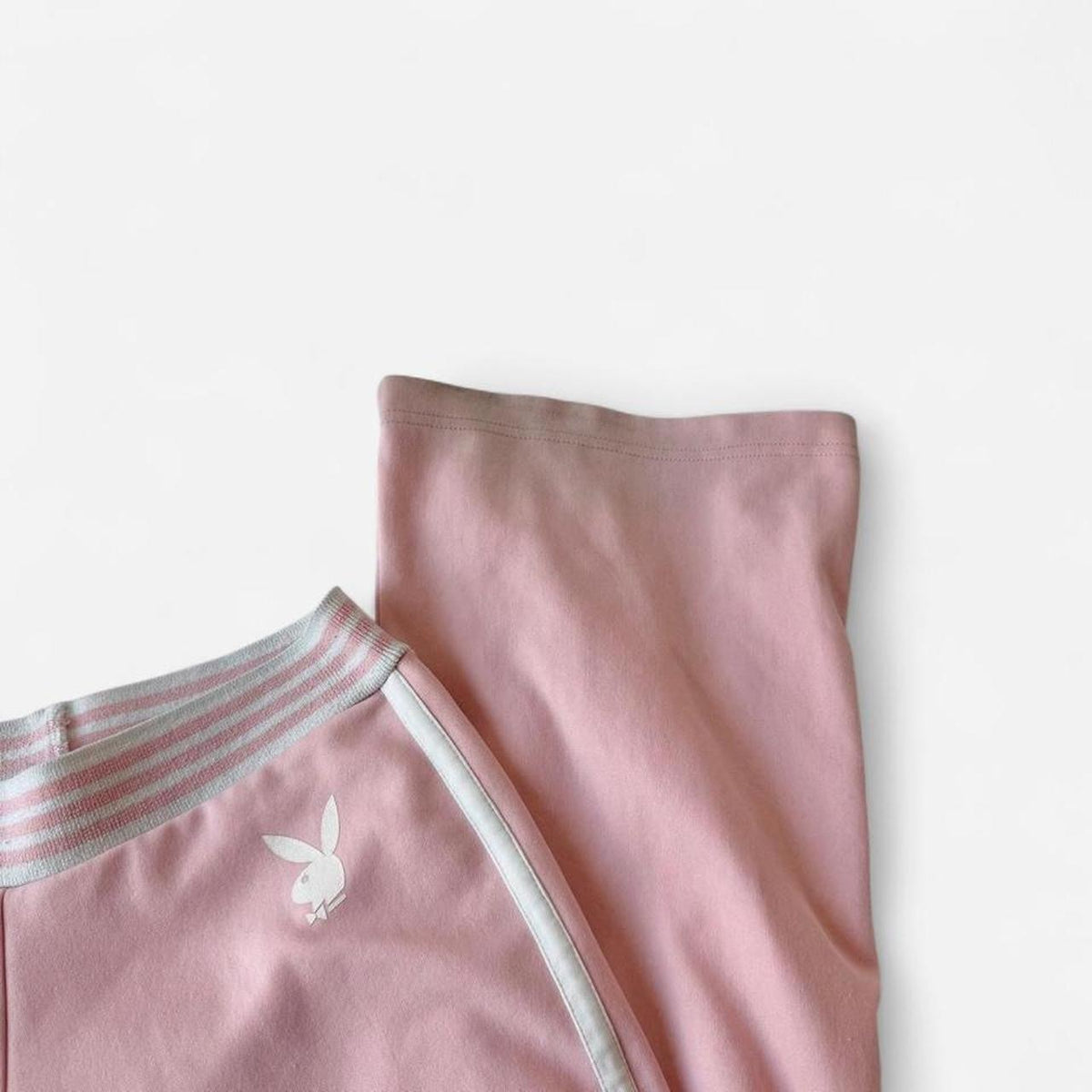 Playboy 90s Baby Pink Flare Pant Set Rhinestone Bunny Y2K Lounge