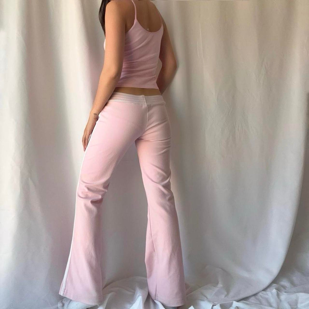 Playboy 90s Baby Pink Flare Pant Set Rhinestone Bunny Y2K Lounge