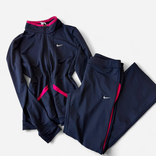 Vintage Nike Navy & Pink Stripe Tracksuit Set