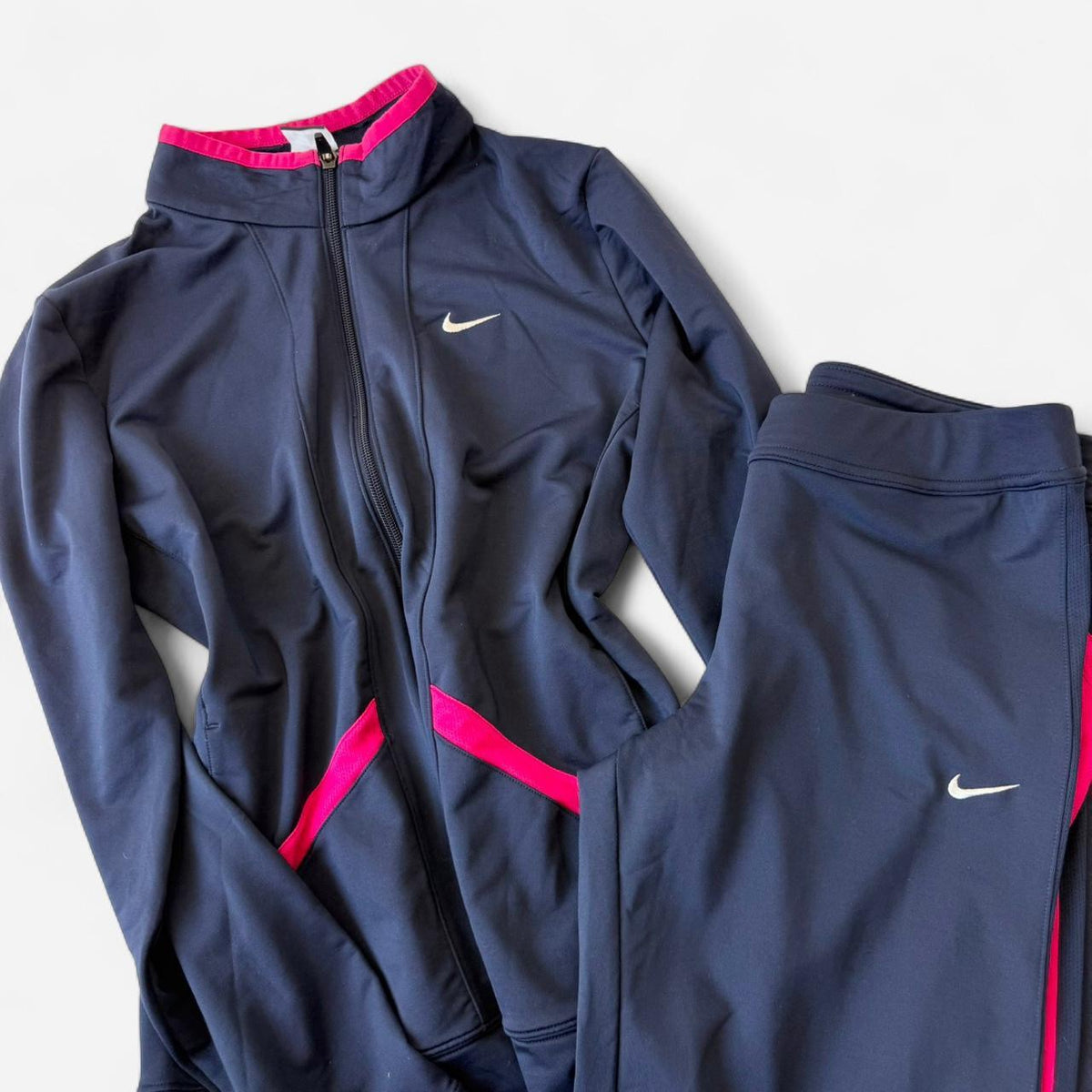 Vintage Nike Navy & Pink Stripe Tracksuit Set
