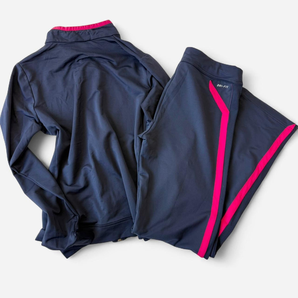 Vintage Nike Navy & Pink Stripe Tracksuit Set