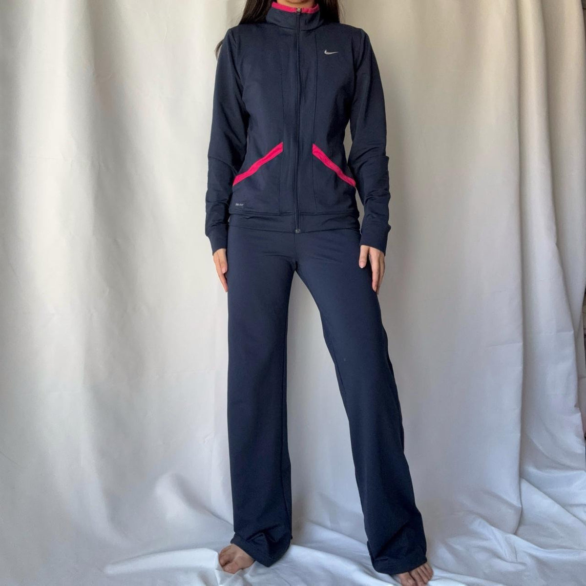Vintage Nike Navy & Pink Stripe Tracksuit Set