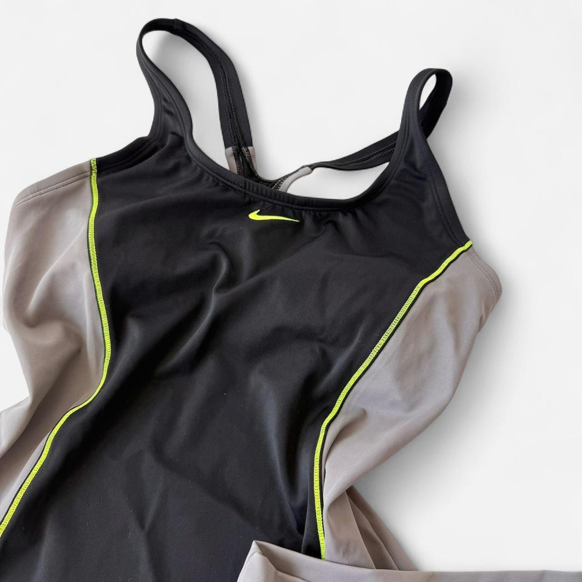 Vintage Nike Grey & Yellow Racerback Tank & Shorts Set