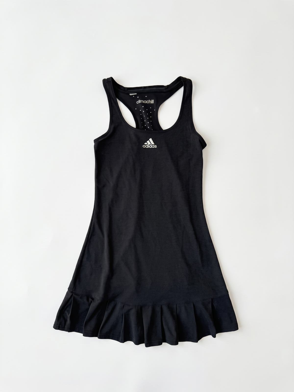 Adidas 2010s Charcoal Drop-Waist Ruffle Tennis Dress