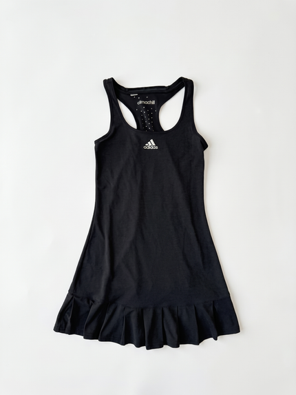Adidas 2010s Charcoal Drop-Waist Ruffle Tennis Dress
