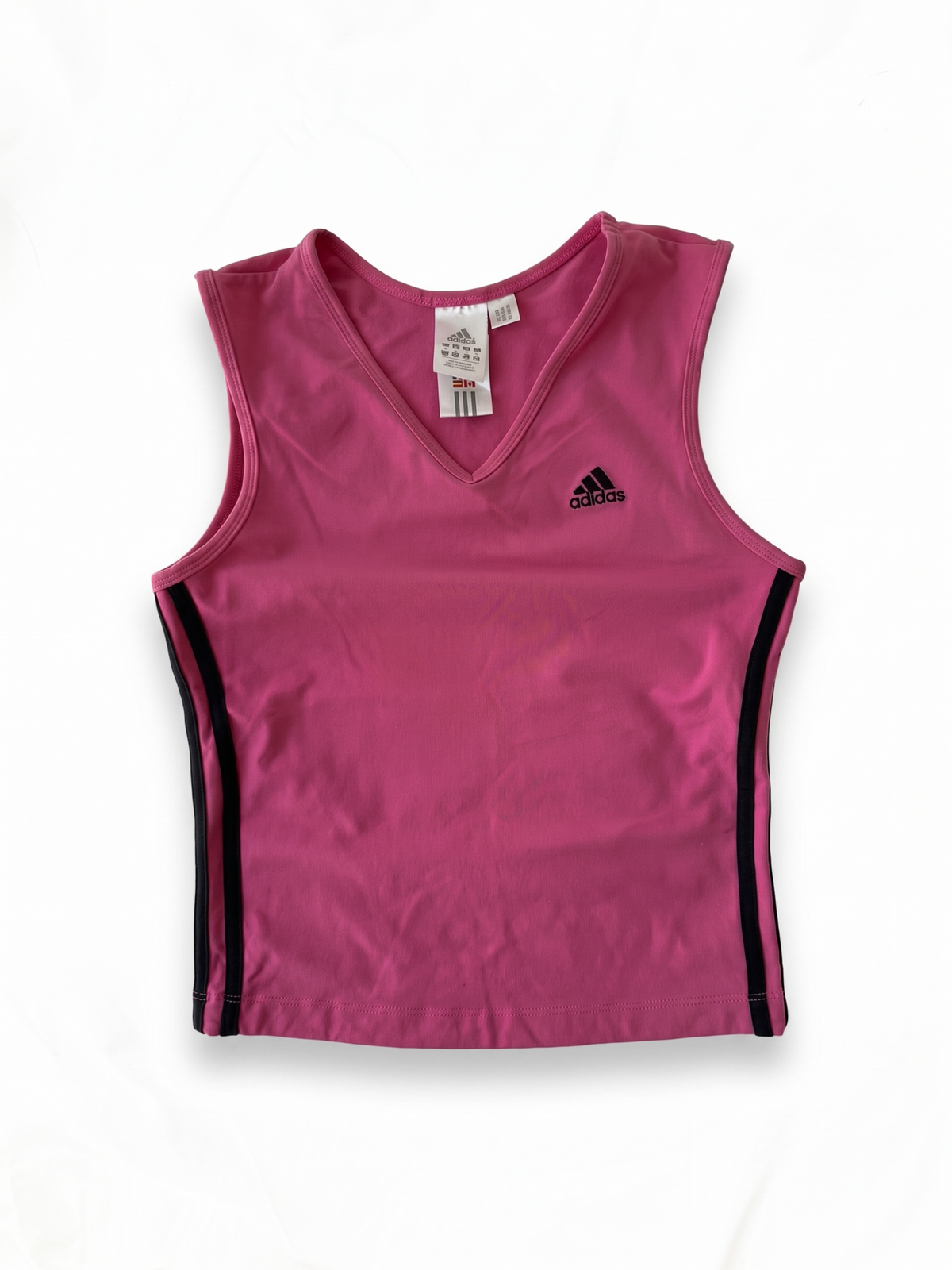 Adidas Y2K Pink Black V-Neck Tank Top