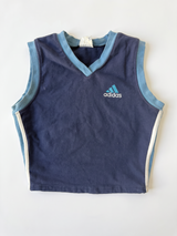 Adidas 90s Navy Aqua V-Neck Crop Tank