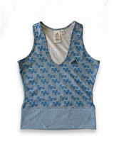 Adidas Y2K Blue Geometric Print Tank Top