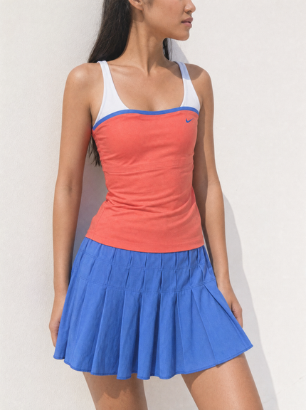 Nike Rare Late 2000s Coral Blue Tennis Skort Set