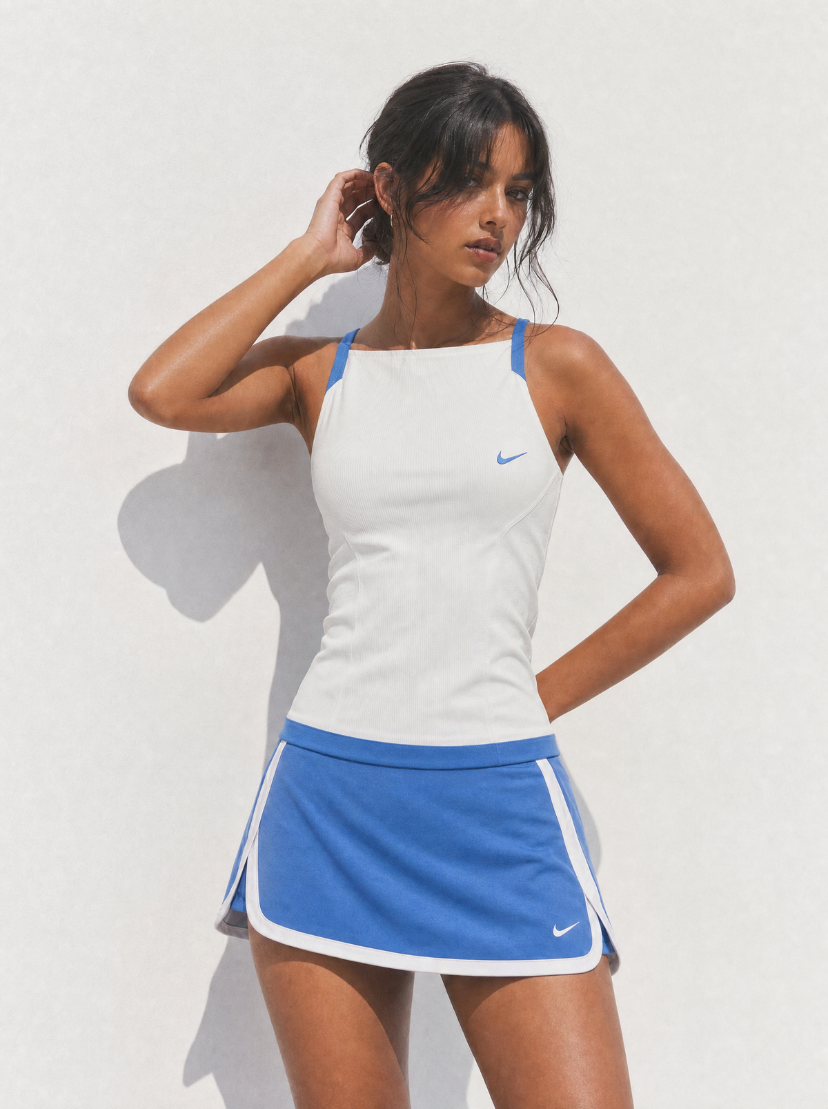 Nike 2009 White + Blue Tennis Tank & Skort Set