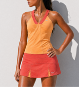 Nike 2010s Orange Coral Tennis Skort Set