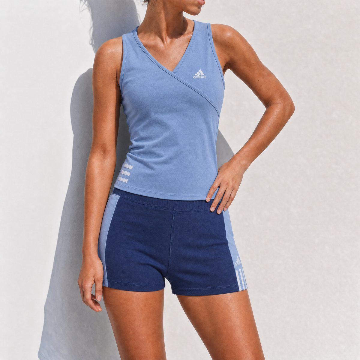 Adidas Y2K Blue Stretch Cotton Short Set