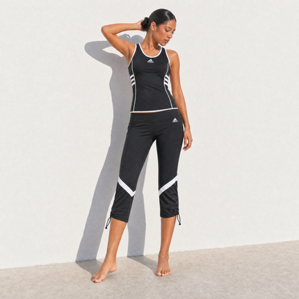 Adidas Late 2000s Black White Capri Set