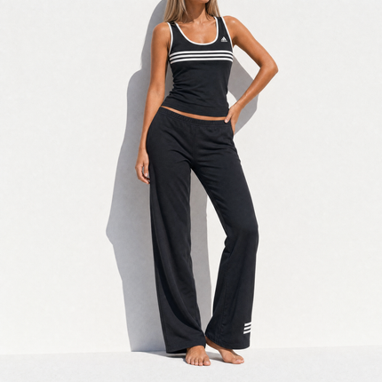 Adidas 90s Y2K Black White Track Pant Set