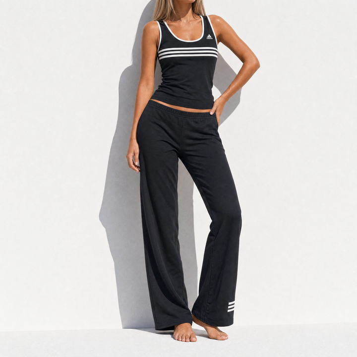 Adidas 90s Y2K Black White Track Pant Set
