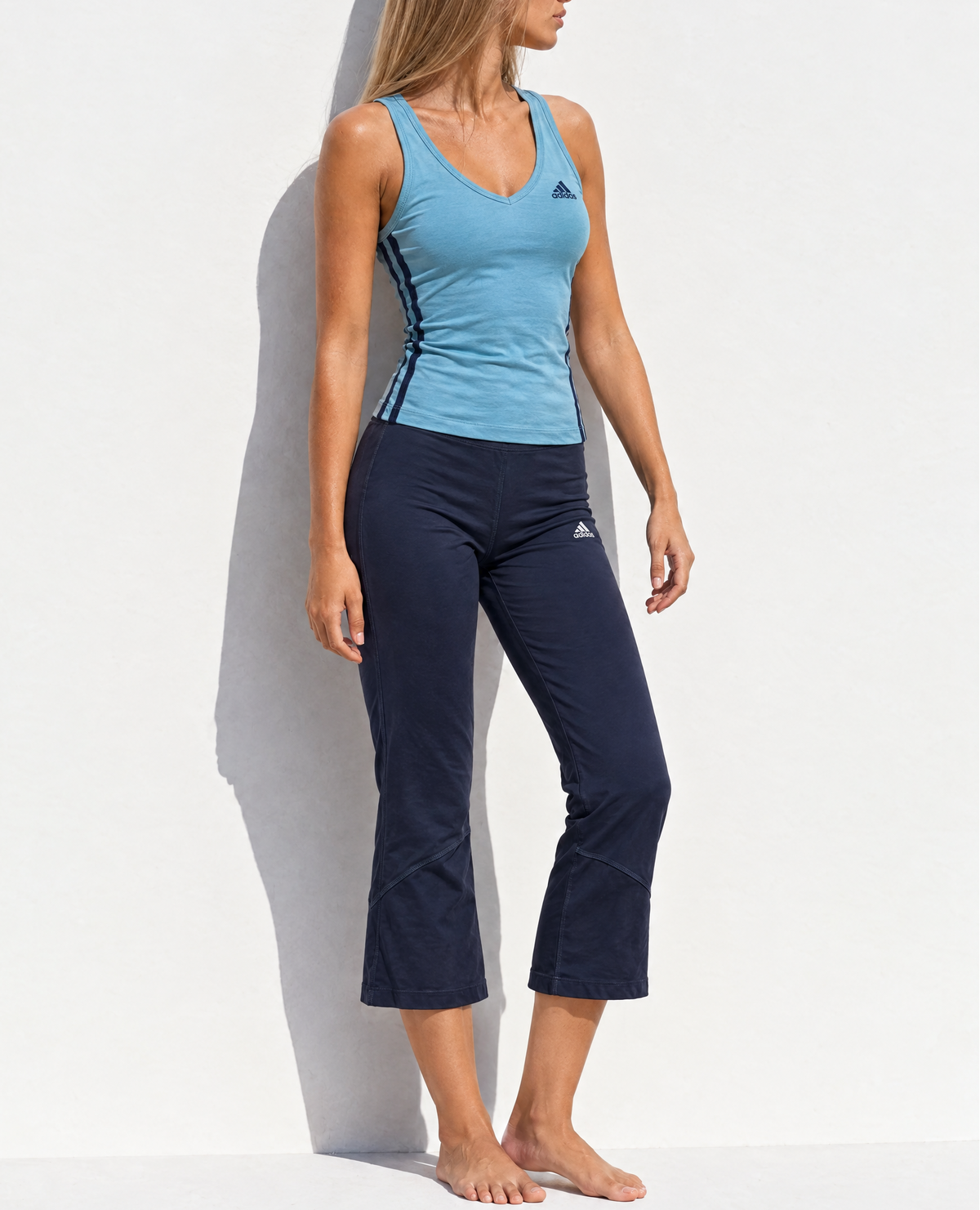Adidas Y2K Aqua Navy Capri Set