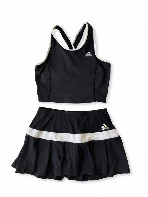 Adidas Y2K Black White Tennis Skirt Set