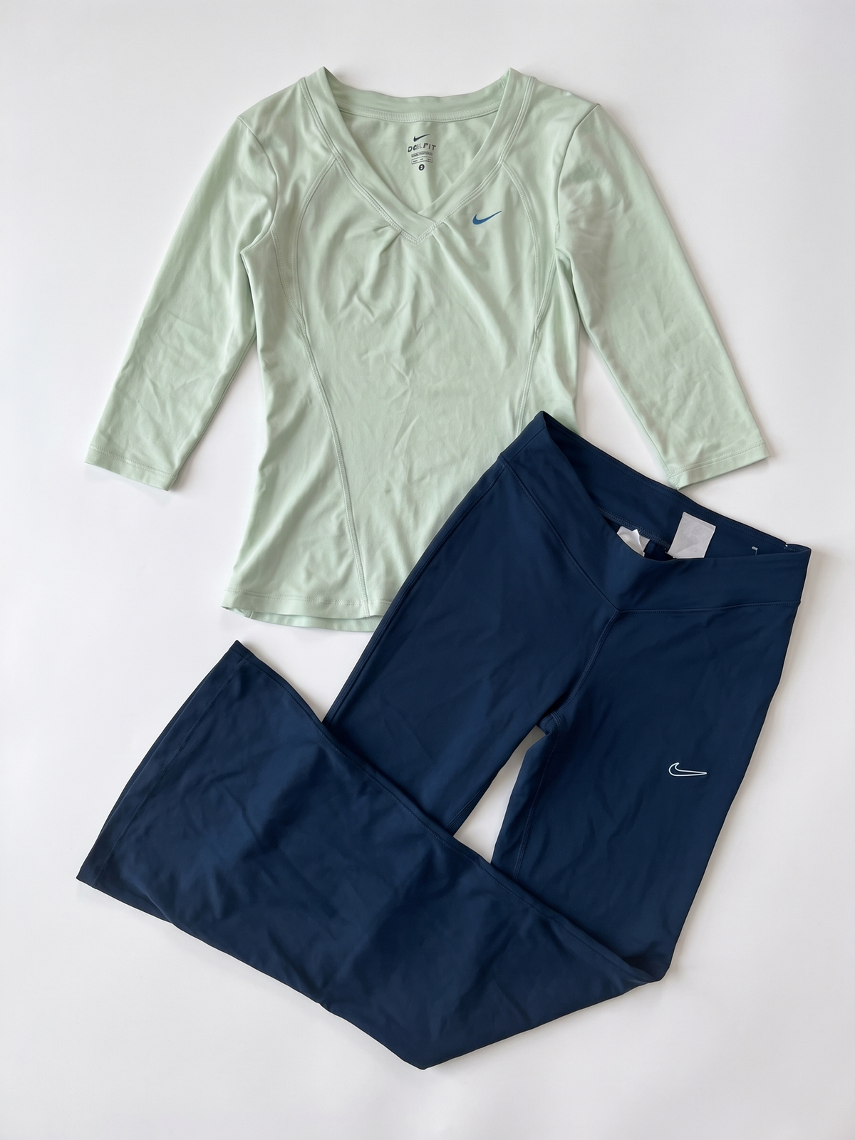 Nike 2010s Mint Teal Flare Pant Set