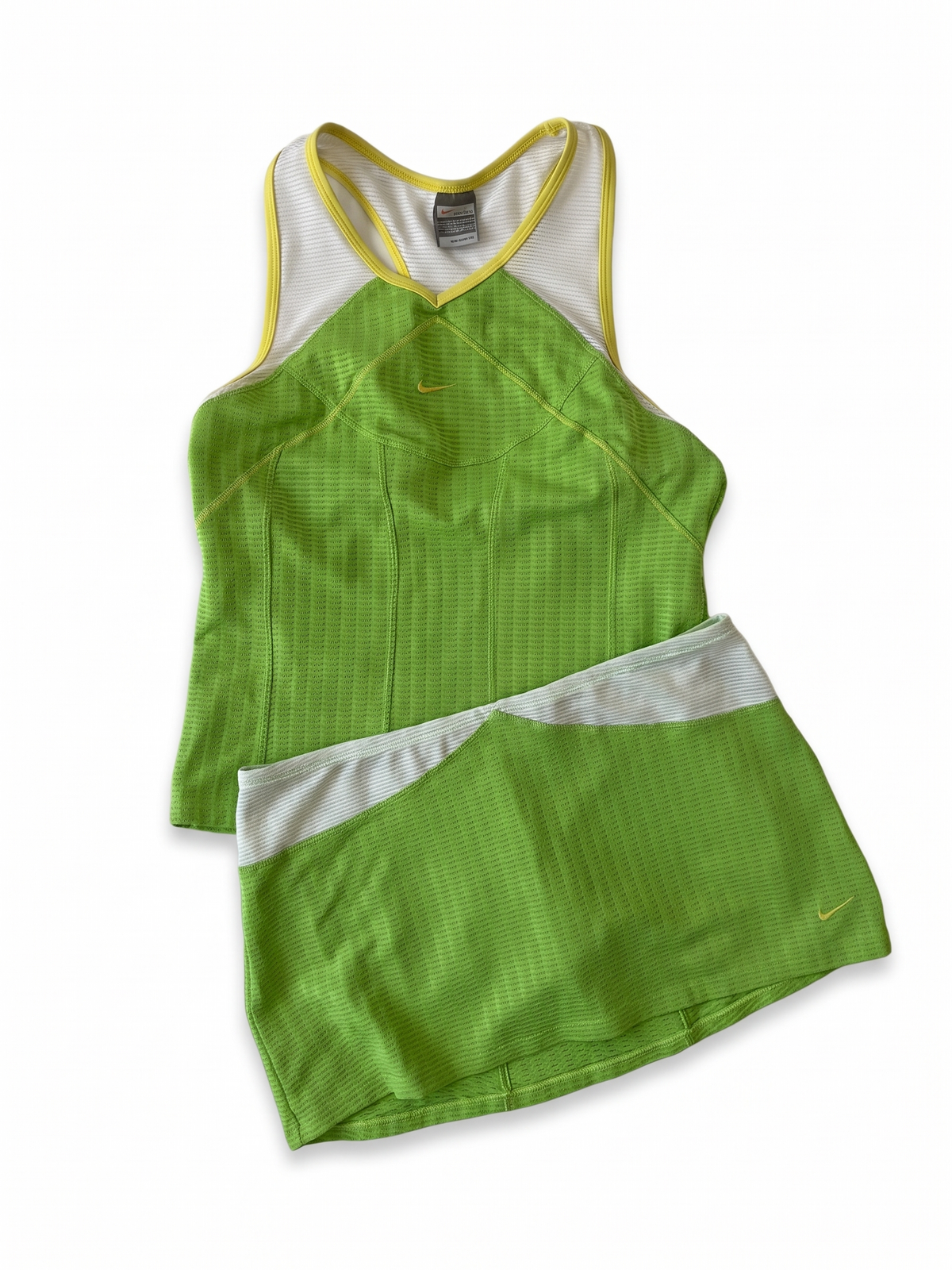 Nike Late 2000s Green White Tennis Skort Set