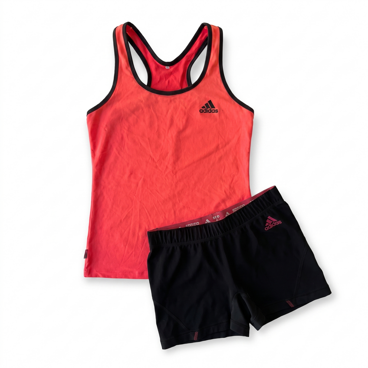 Nike Neon Orange Tank And Black Short Set
