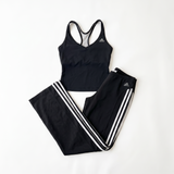 Adidas Y2K Black Tank + Three Stripe Capri Pant Set