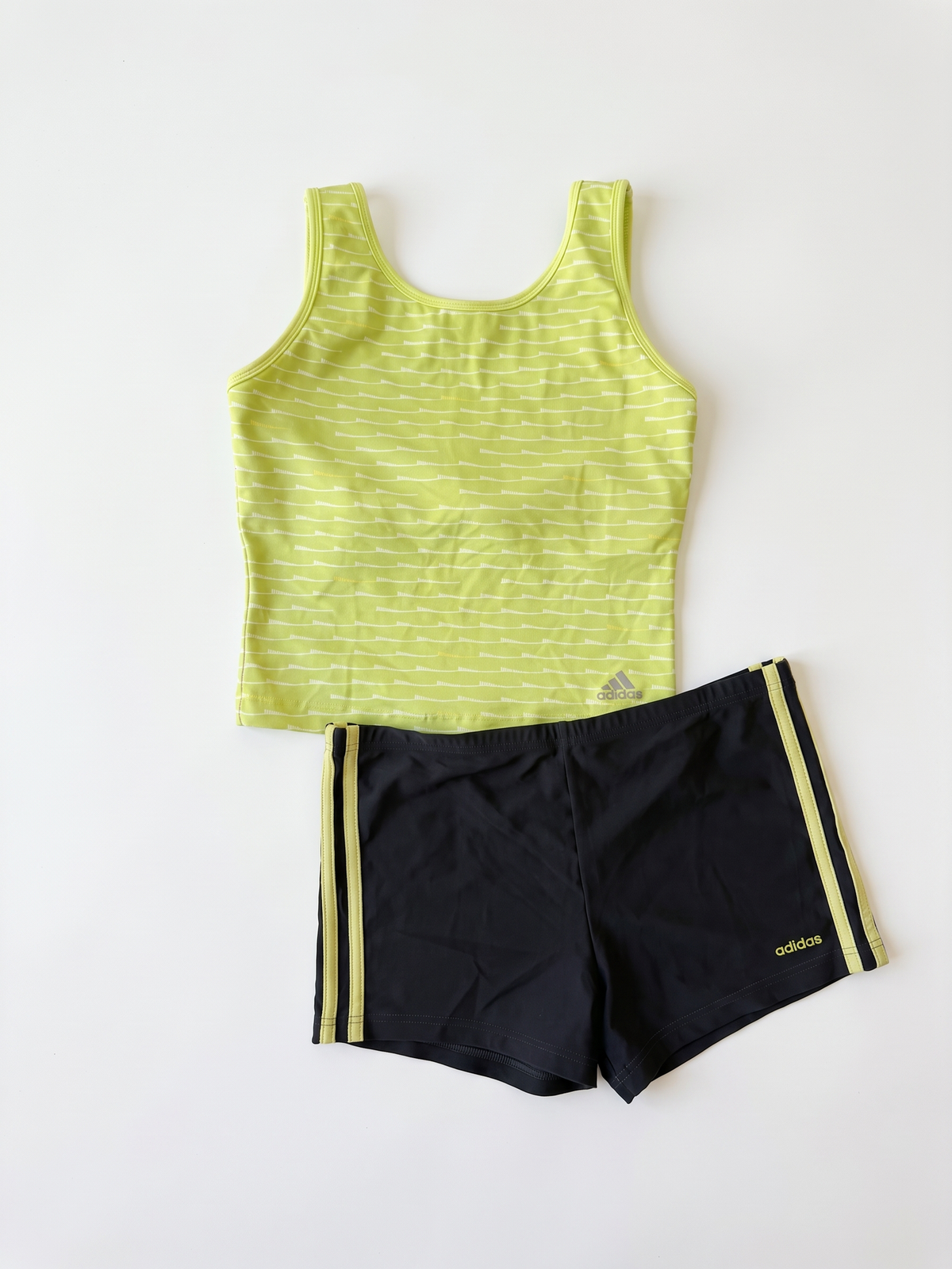 Adidas Y2K Lime Green Black Short Set