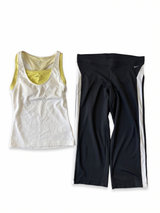 Nike Y2K White Yellow Black Capri Set