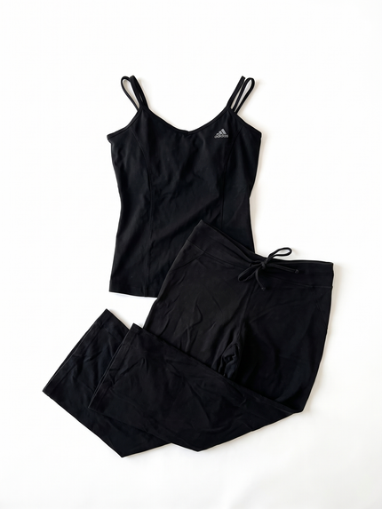 Adidas Strappy 2000s Black Capri Set