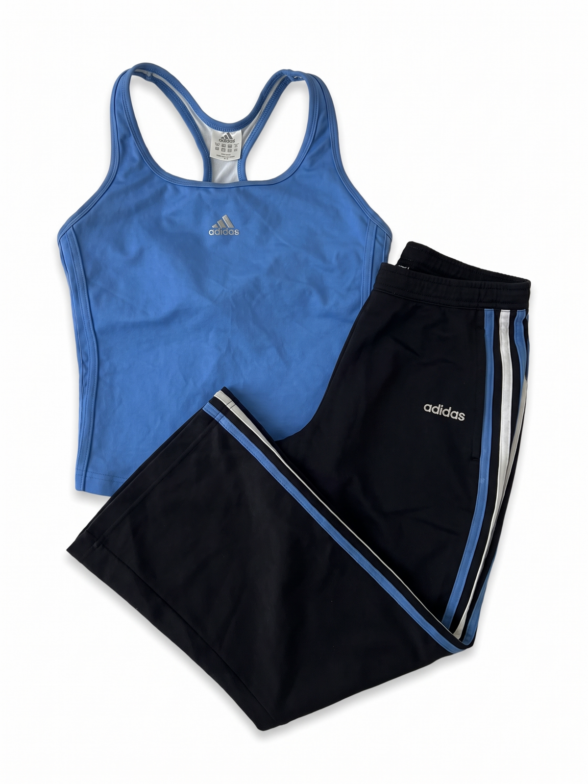 Adidas Y2K Blue Black Flare Pant Set