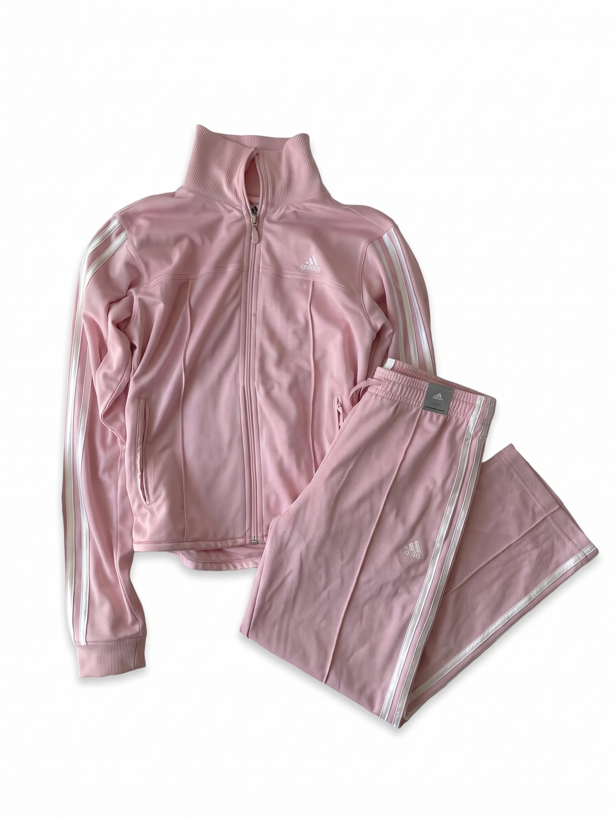 Adidas 2000s Baby Pink Track Jacket Capri Set