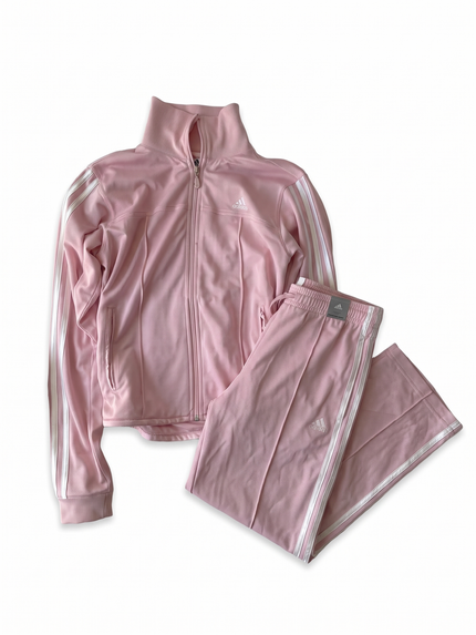 Adidas 2000s Baby Pink Track Jacket Capri Set