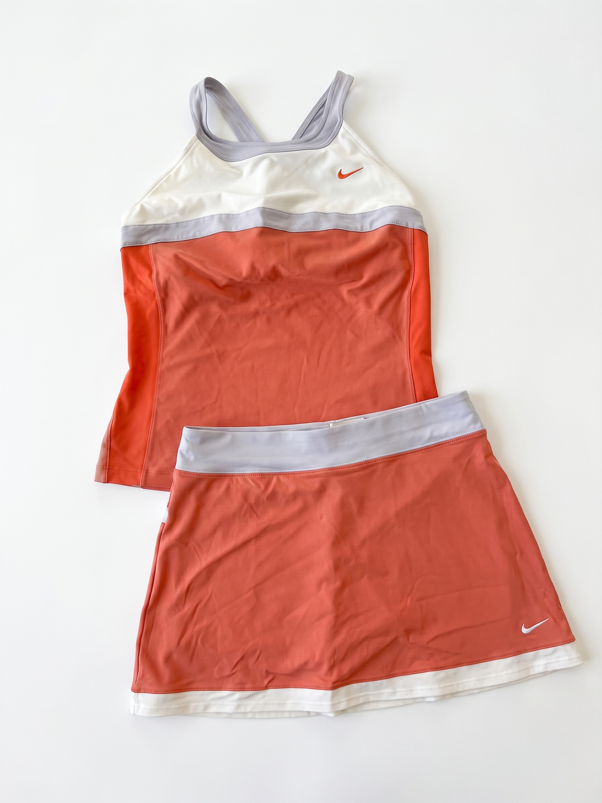 Nike Rare Late 2000s Coral White Tennis Skort Set