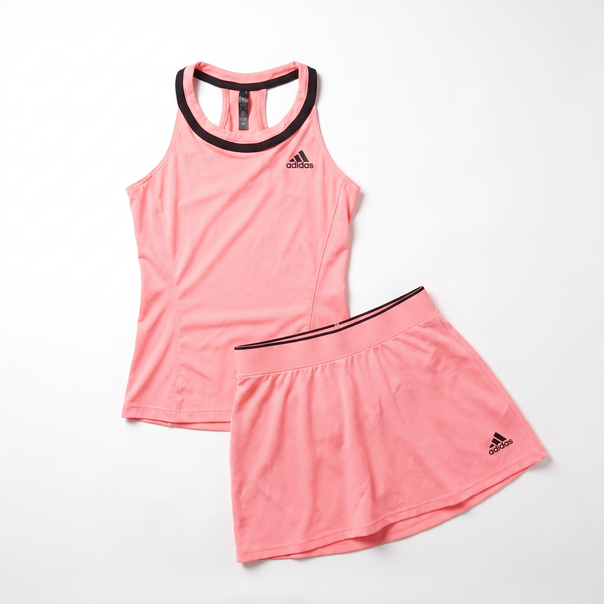 Adidas Neon Pink + Black Tennis Tank & Skort Set