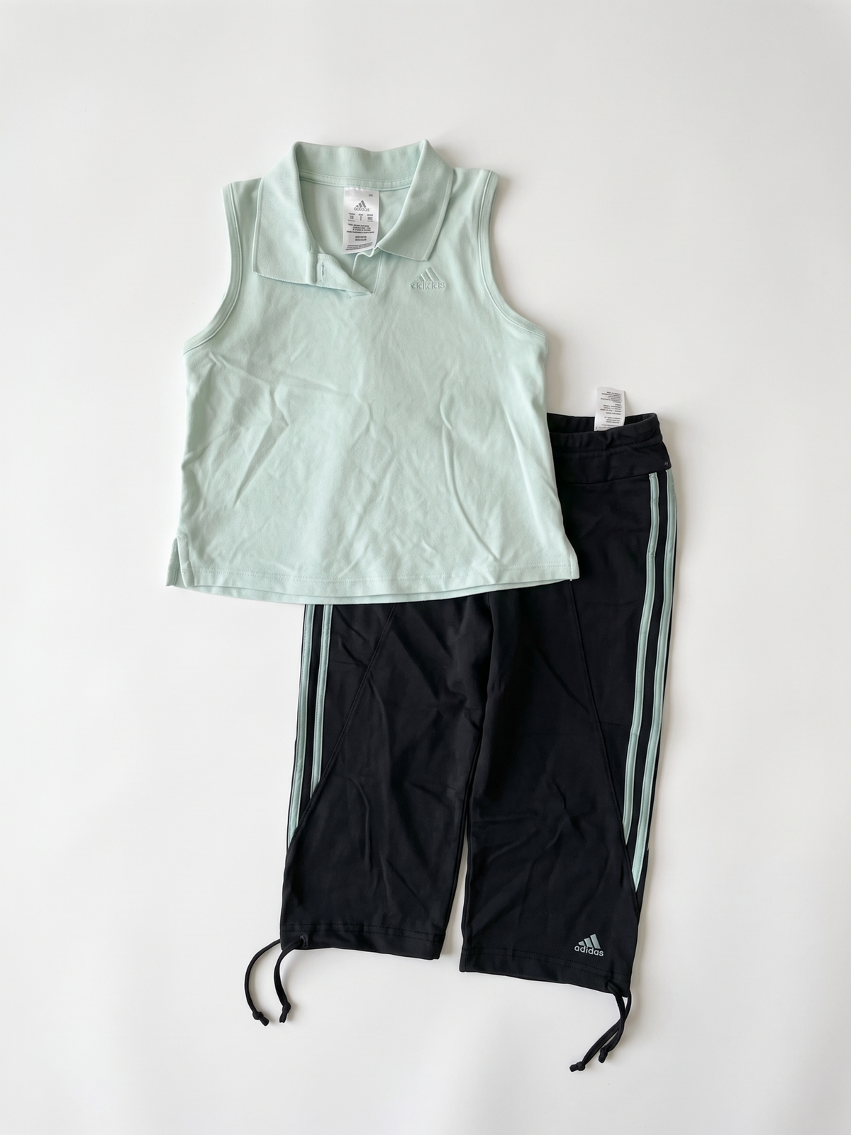 Adidas Mint Black Capri Set